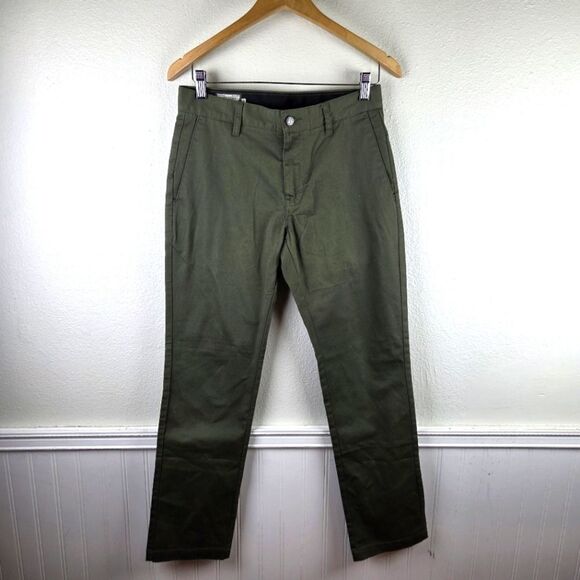 Men's Volcom Skater Olive Green Pants Size 28 - Picture 1 of 12